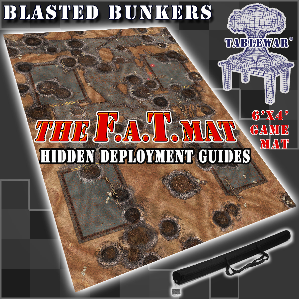 6x4 Blasted Bunkers FATmat Battle Gaming Mat – TABLEWAR