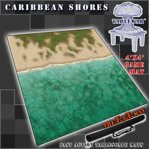 4x4 'Caribbean Shores (lighter ocean + shoreline)
