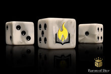 Load image into Gallery viewer, Flaming Book, 16mm Dice
