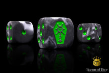 Load image into Gallery viewer, Day of The Dead, Green Coffin, Dice
