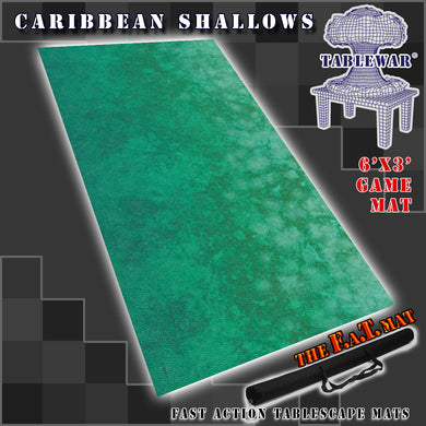 6’x3’ gaming mat with a Caribbean Ocean theme, marketed for tabletop gaming, accompanied by a black canvas zipper bag TableWar neoprene Tournament Tabletop Game mat Star Wars: Legions