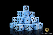 Load image into Gallery viewer, Fanged Maw, Blue Frost 16mm Dice
