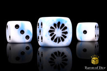 Load image into Gallery viewer, Fanged Maw, White Ice 16mm Dice
