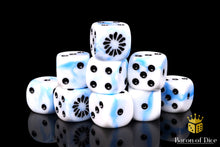 Load image into Gallery viewer, Fanged Maw, White Ice 16mm Dice
