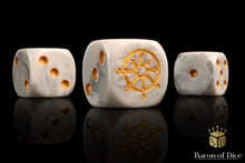 Load image into Gallery viewer, Chaos Demon, White Golden 16mm Dice
