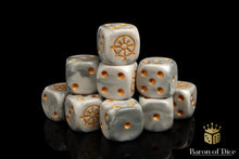 Load image into Gallery viewer, Chaos Demon, White Golden 16mm Dice
