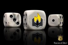 Load image into Gallery viewer, Flaming Book, 16mm Dice
