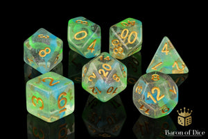 Blue Malachite RPG Dice Set - 7 Pieces