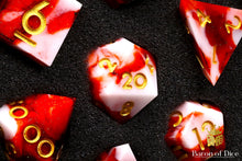 Load image into Gallery viewer, Carnage Sharp Edge RPG Dice Set - 7 Pieces
