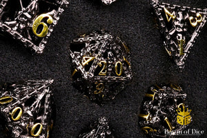 Grim Skull Metal RPG Dice Set - 7 Pieces