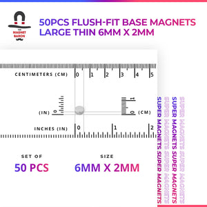 50pcs Flush-Fit Base Magnets