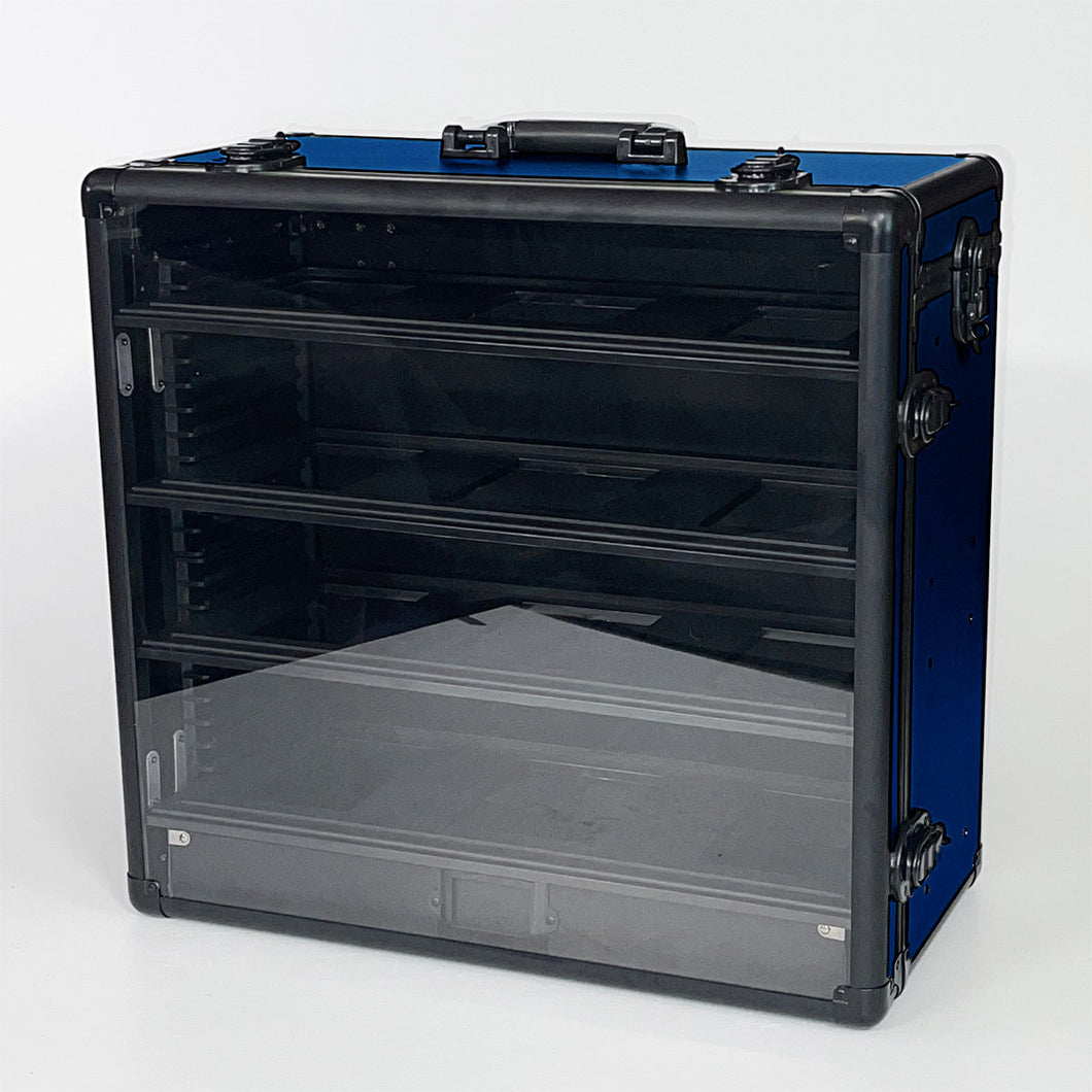 Deep Blue TableWar Modular Full-Size Display Tower Case for miniature wargaming storage and transport