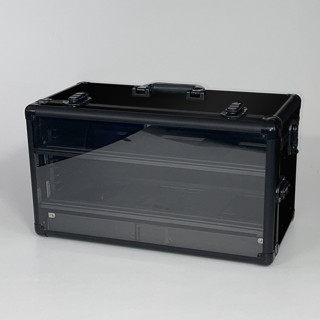 Black TableWar Modular Half-Size Display Tower Case Mark3 for hobby miniature wargaming storage and transport