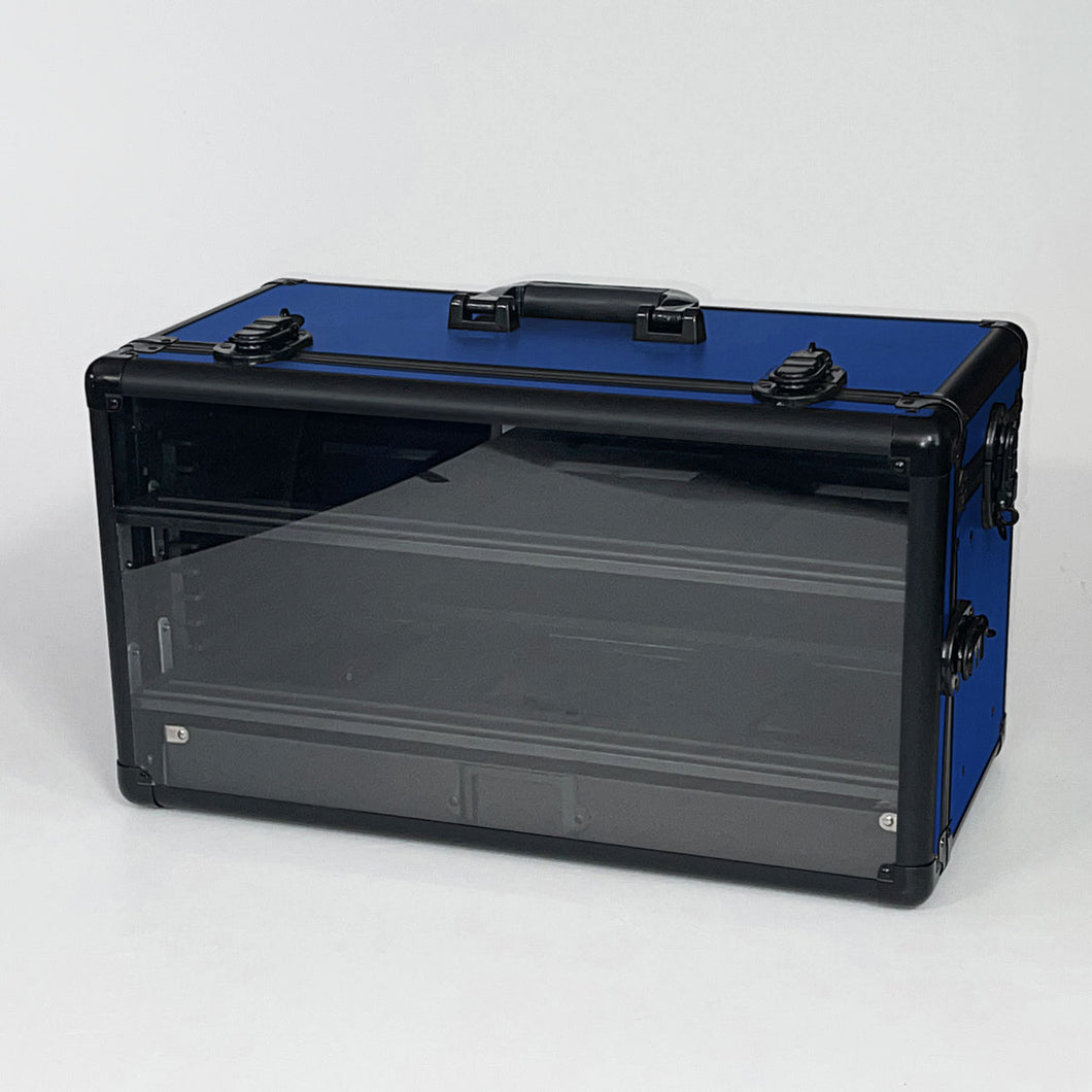 Deep Blue TableWar Modular Full-Size Display Tower Case Mark3 for hobby miniature wargaming storage and transport