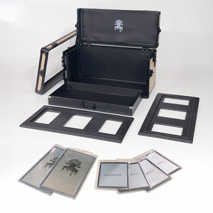 Khaki TableWar Modular Half-Size Display Tower Case Mark3 for hobby miniature wargaming storage and transport