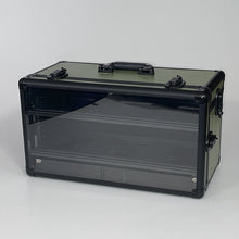 Load image into Gallery viewer, Olive Green TableWar Modular Half-Size Display Tower Case Mark3 for hobby miniature wargaming storage and transport
