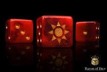 Load image into Gallery viewer, Burning Sun, Square 16mm Dice
