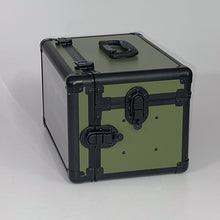 Load image into Gallery viewer, Olive Green on Black TableWar Modular Mini-Size Display Tower Case Mark3 for hobby miniature wargaming storage and transport

