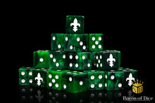 Load image into Gallery viewer, Fleur De Lis Green 16mm Dice
