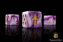 Load image into Gallery viewer, Fleur De Lis 16mm Dice - Purple
