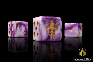 Fleur De Lis 16mm Dice - Purple