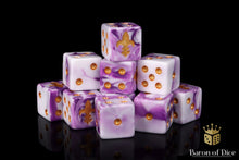 Load image into Gallery viewer, Fleur De Lis 16mm Dice - Purple
