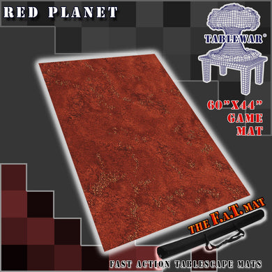 60x44 inch gaming mat with a Mars theme, marketed for tabletop gaming, accompanied by a black canvas zipper bag TableWar neoprene Tournament Tabletop Game mat warhammer
