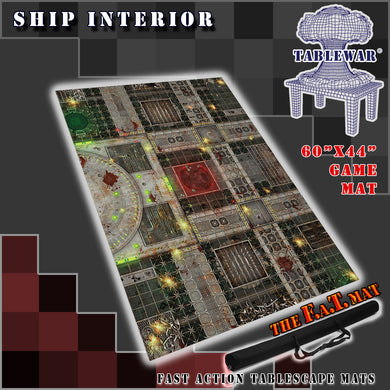 60x44 inch gaming mat with a Ship theme, marketed for tabletop gaming, accompanied by a black canvas zipper bag TableWar neoprene Tournament Tabletop Game mat warhammer