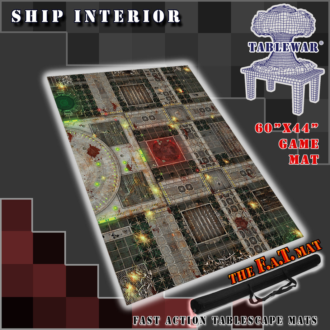60x44 inch gaming mat with a Ship theme, marketed for tabletop gaming, accompanied by a black canvas zipper bag TableWar neoprene Tournament Tabletop Game mat warhammer