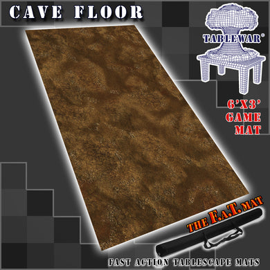 6’x3’ gaming mat with a Cave rocky dirt theme, marketed for tabletop gaming, accompanied by a black canvas zipper bag TableWar neoprene Tournament Tabletop Game mat Star Wars: Legions