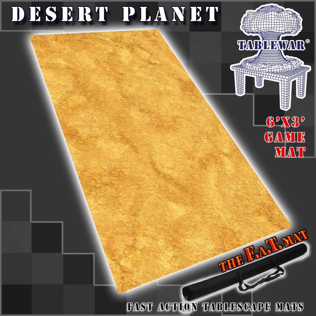 6’x3’ gaming mat with a desert planet theme, marketed for tabletop gaming, accompanied by a black canvas zipper bag TableWar neoprene Tournament Tabletop Game mat Star Wars: Legions