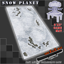 Load image into Gallery viewer, 6’x3’ gaming mat with a Snow Winter theme, marketed for tabletop gaming, accompanied by a black canvas zipper bag TableWar neoprene Tournament Tabletop Game mat Star Wars: Legions
