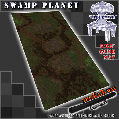 6’x3’ gaming mat with a Swamp Jungle theme, marketed for tabletop gaming, accompanied by a black canvas zipper bag TableWar neoprene Tournament Tabletop Game mat Star Wars: Legions
