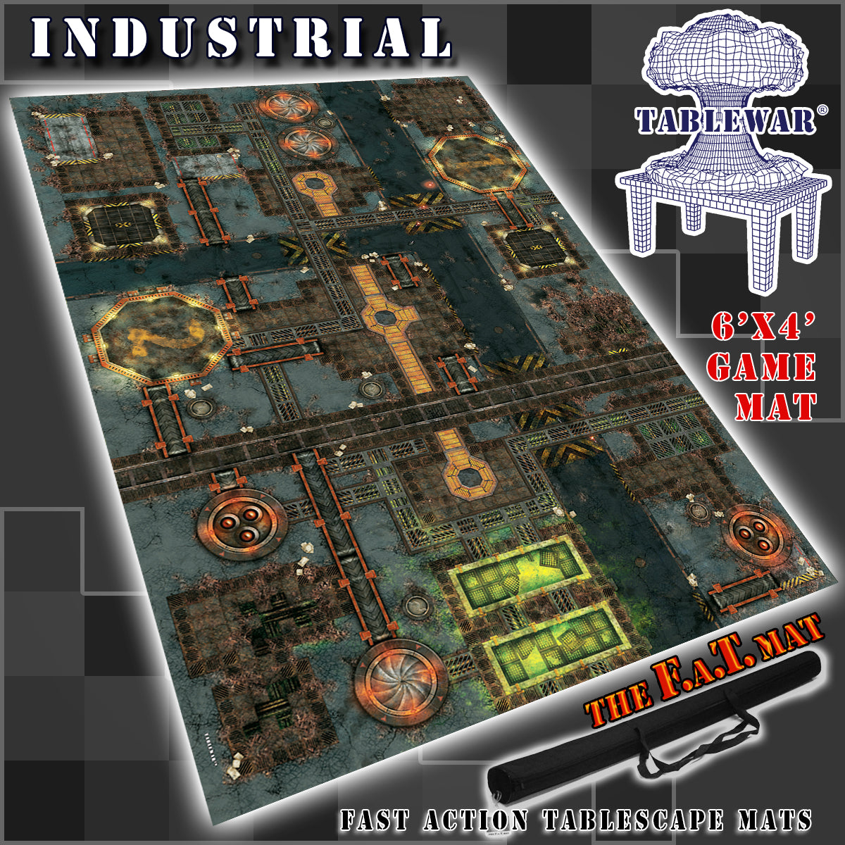 6x4 'Industrial' F.A.T. Mat Battle Gaming Mat – TABLEWAR