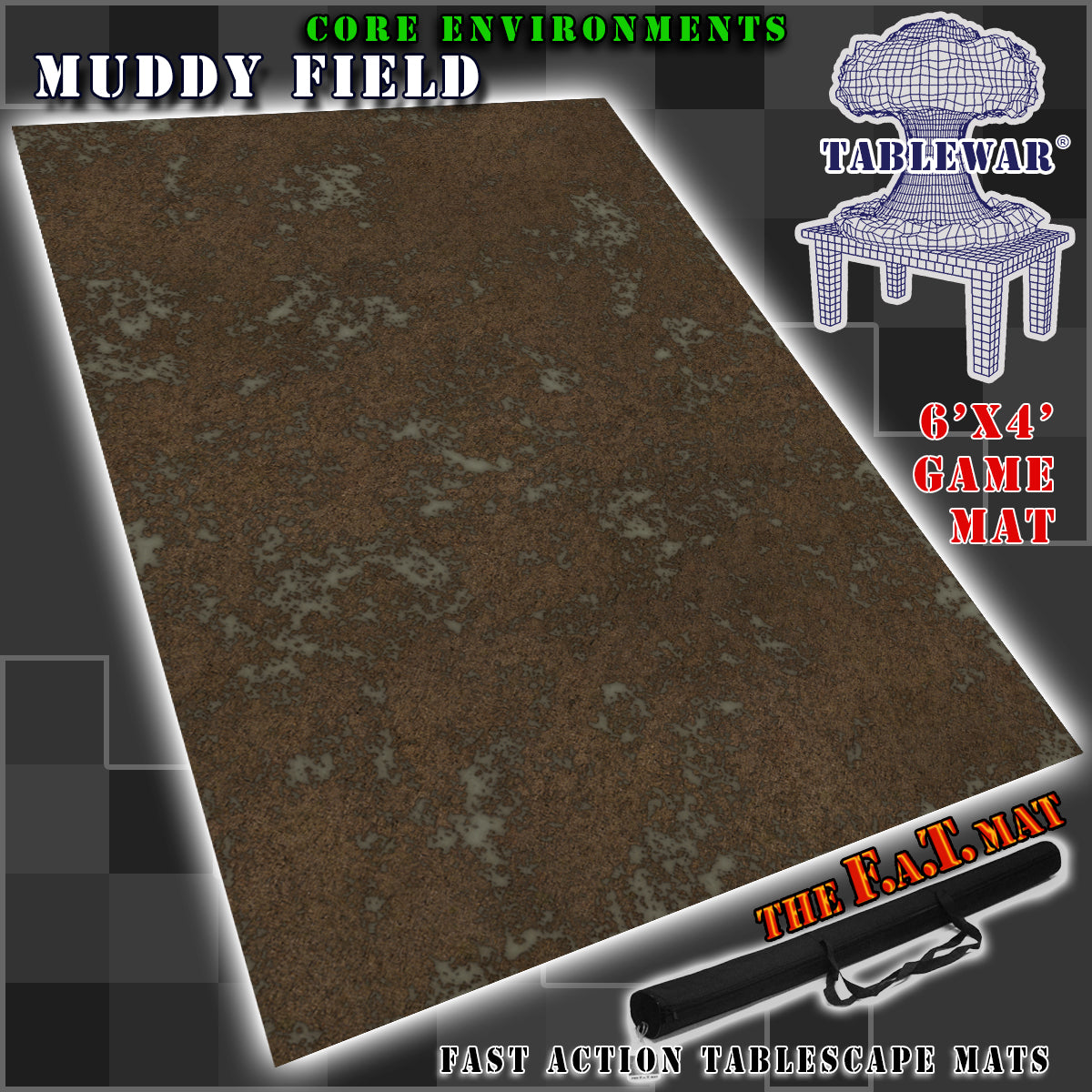 6x4 'Muddy Field' F.A.T. Mat Battle Gaming Mat – TABLEWAR