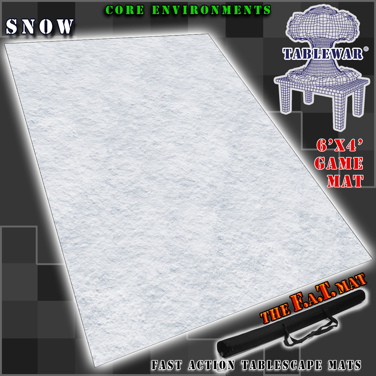 6x4 'Snow' F.A.T. Mat Battle Gaming Mat – TABLEWAR