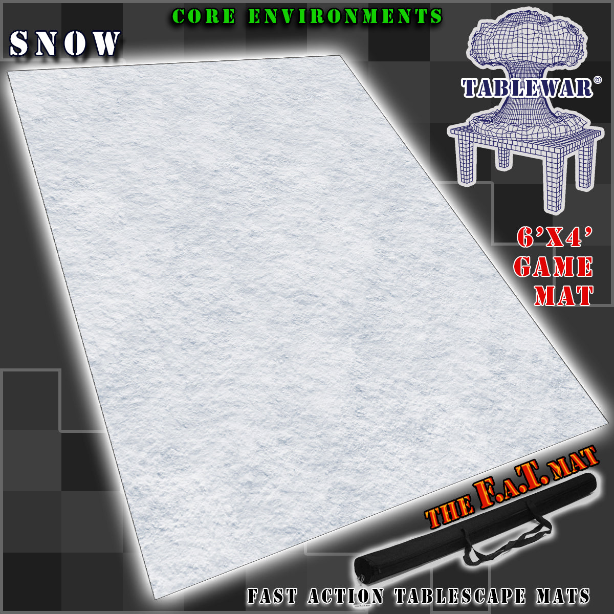 6x4 'Snow' F.A.T. Mat Gaming Mat – TABLEWAR®