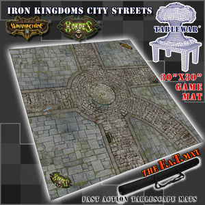 30x30" 'Iron Kingdoms City Streets' Privateer Press branded F.A.T. Mat Gaming Mat