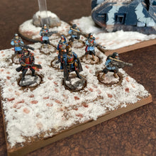 Load image into Gallery viewer, ‘Cracked Earth’ design shown with miniatures for scale purposes TableWar neoprene Tournament Tabletop Game mat warhammer
