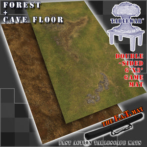 6x3' Dbl Sided 'Forest + Cave Floor' F.A.T. Mat Gaming Mat