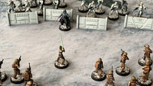 Load image into Gallery viewer, Close-up 6’x3’ gaming mat with a muddy theme, marketed for tabletop gaming, accompanied by a black canvas zipper bag TableWar neoprene Tournament Tabletop Game mat Star Wars: Legions
